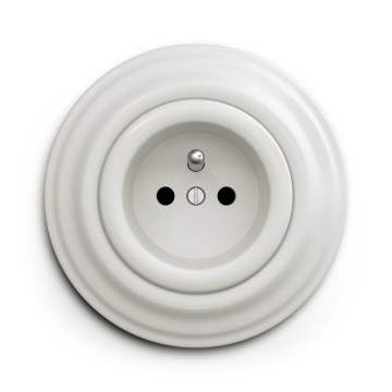 Kliklap - Retro-Wandsteckdose mit Rahmen 230V weiß