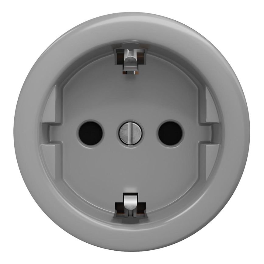 Kliklap - Retro-Wandsteckdose ohne Rahmen SCHUKO 230V/16A grau