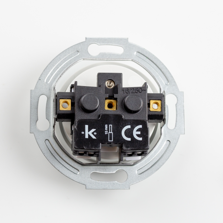 Kliklap - Retro-Wandsteckdose, rahmenlos, 230 V, Keramik, weiß