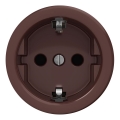 Kliklap - Retro-Wandsteckdose, rahmenlos, SCHUKO 230V/16A, braun