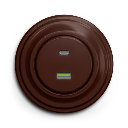 Kliklap - Vintage-USB-Dose A+C braun