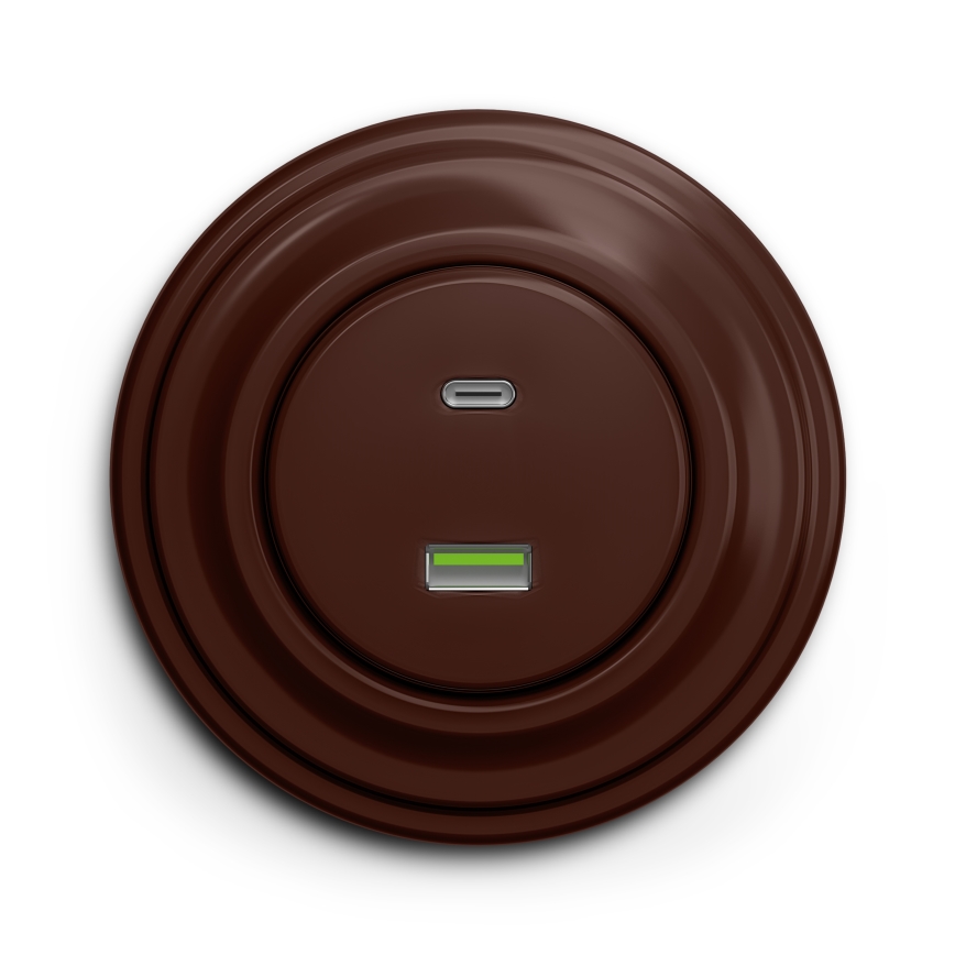 Kliklap - Vintage-USB-Dose A+C braun