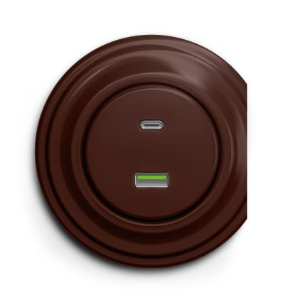 Kliklap - Vintage-USB-Dose A+C braun