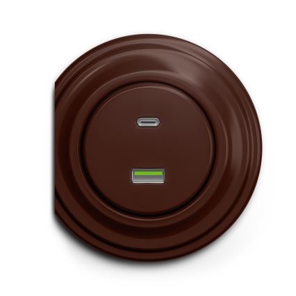 Kliklap - Vintage-USB-Dose A+C braun