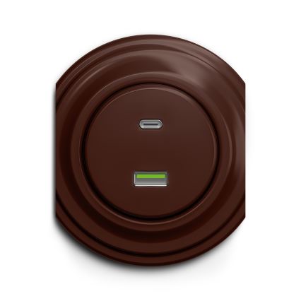 Kliklap - Vintage-USB-Dose A+C braun