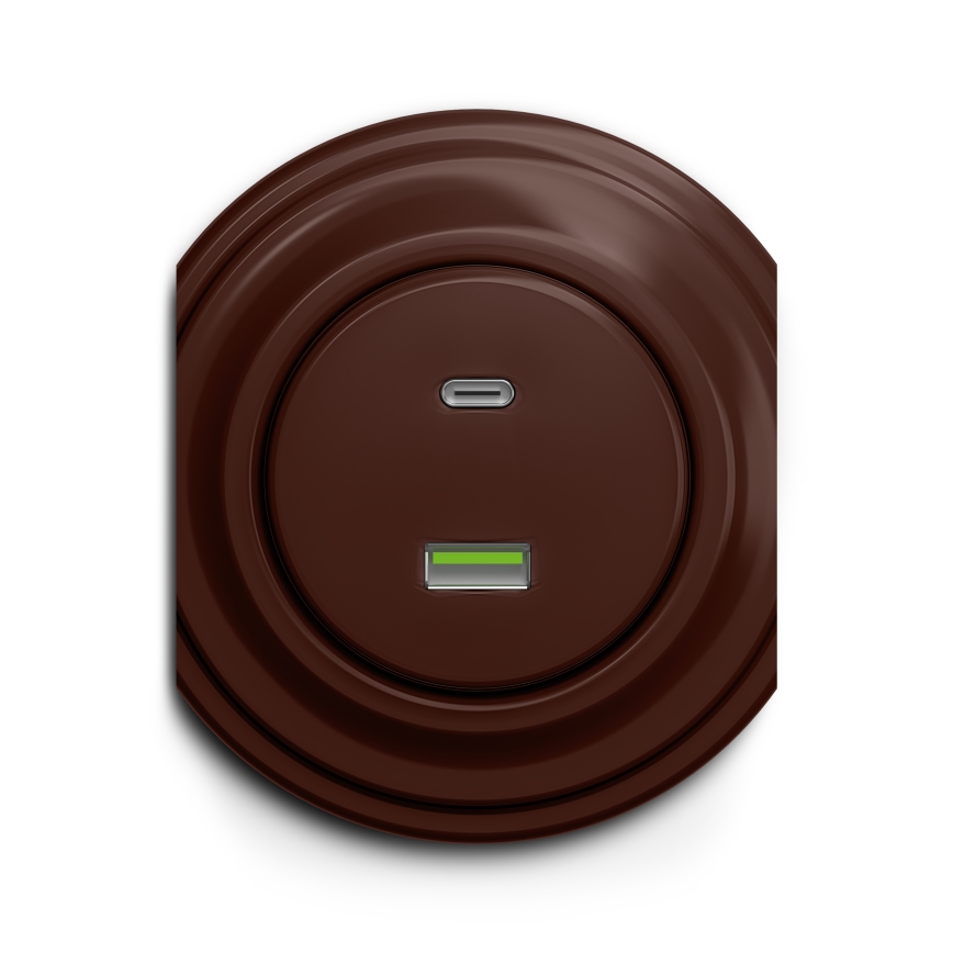 Kliklap - Vintage-USB-Dose A+C braun