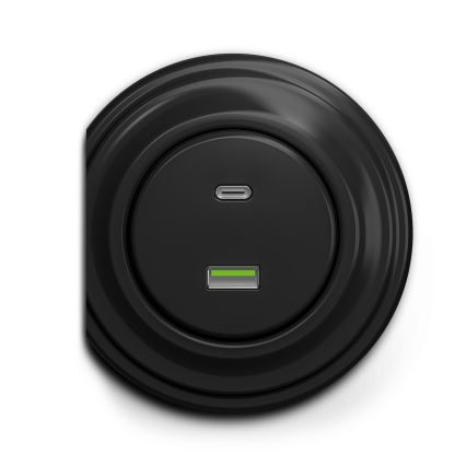Kliklap - Vintage-USB-Dose A+C schwarz