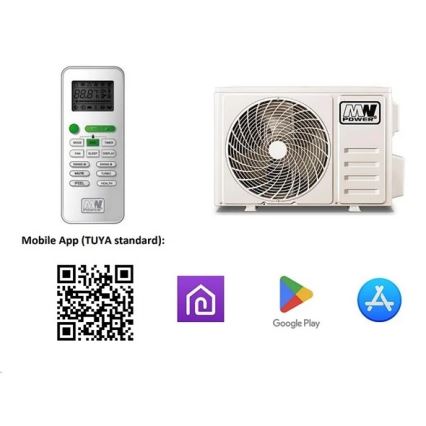 Klimaanlage 09K V1 2,6 kW (9000 BTU) Wi‑Fi (Tuya), weiß, inkl. Fernbedienung