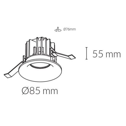 Kohl Lighting - LED-Badezimmer-Einbauleuchte LUXO LED/12W/230V IP65