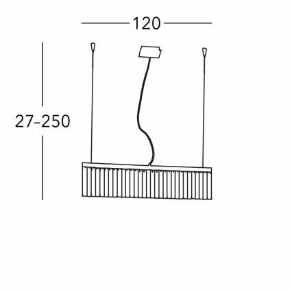 Kolarz 314.87.3 - Kristall-Pendelleuchte an Seil PRISMA 7xG9/25W/230V 24K Gold