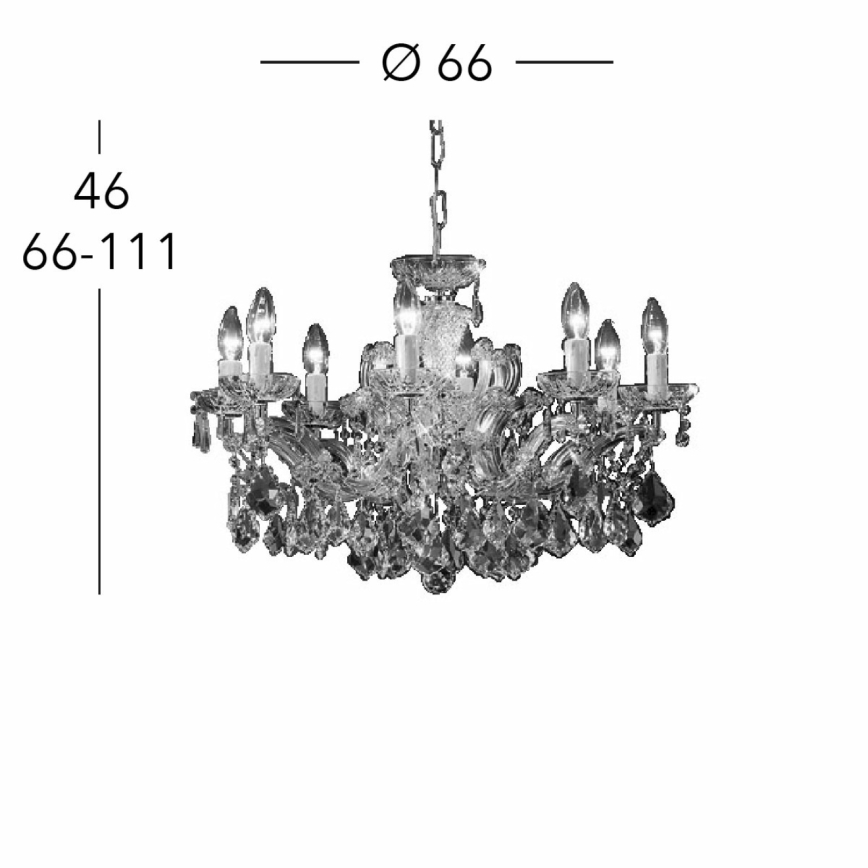 Kolarz 3149.88.3.KoT - Kristall-Kronleuchter an Kette MARIA LOUISE 8xE14/40W/230V 24K Gold