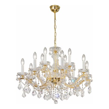 Kolarz 3149.88+4.3.KoT - Kristall-Kronleuchter an Kette MARIA LOUISE 12xE14/40W/230V 24K Gold