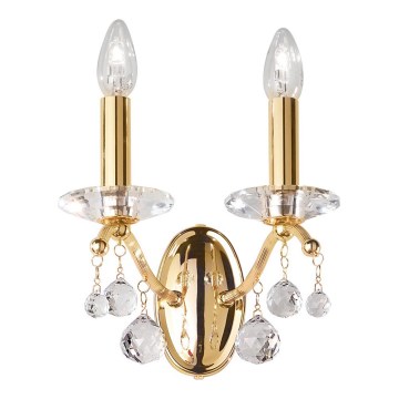 Kolarz 3234.62.3.KoT - Kristall-Wandleuchte CARMEN 2xE14/60W/230V 24 Karat Gold