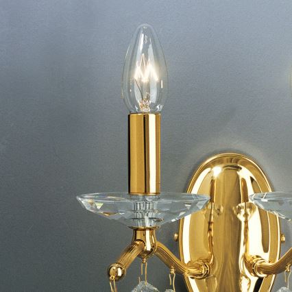 Kolarz 3234.62.3.KoT - Kristall-Wandleuchte CARMEN 2xE14/60W/230V 24 Karat Gold