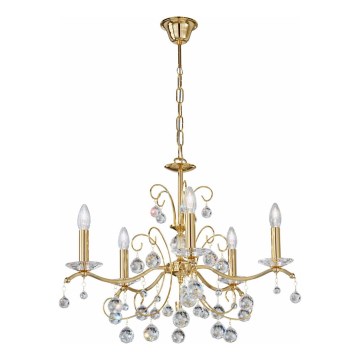 Kolarz 3234.85.3.KoT - Kristall-Kronleuchter an Kette CARMEN 5xE14/60W/230V 24K Gold