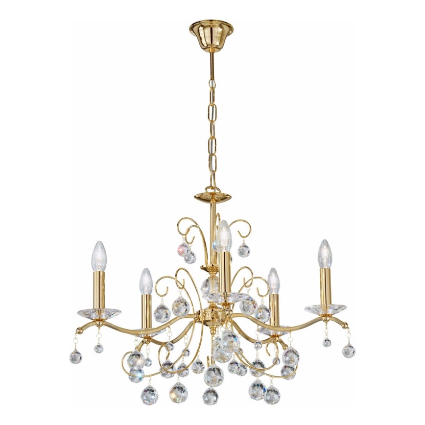Kolarz 3234.85.3.KoT - Kristall-Kronleuchter an Kette CARMEN 5xE14/60W/230V 24K Gold