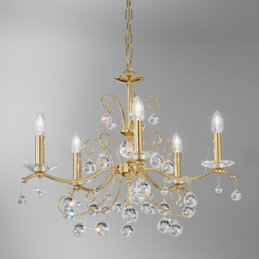 Kolarz 3234.85.3.KoT - Kristall-Kronleuchter an Kette CARMEN 5xE14/60W/230V 24K Gold