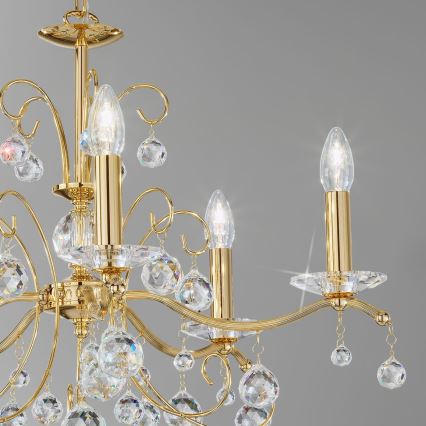 Kolarz 3234.85.3.KoT - Kristall-Kronleuchter an Kette CARMEN 5xE14/60W/230V 24K Gold