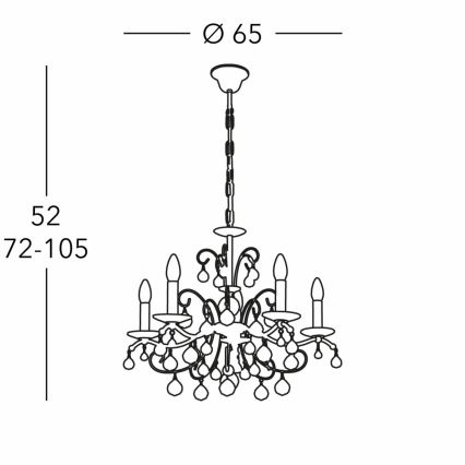 Kolarz 3234.85.3.KoT - Kristall-Kronleuchter an Kette CARMEN 5xE14/60W/230V 24K Gold