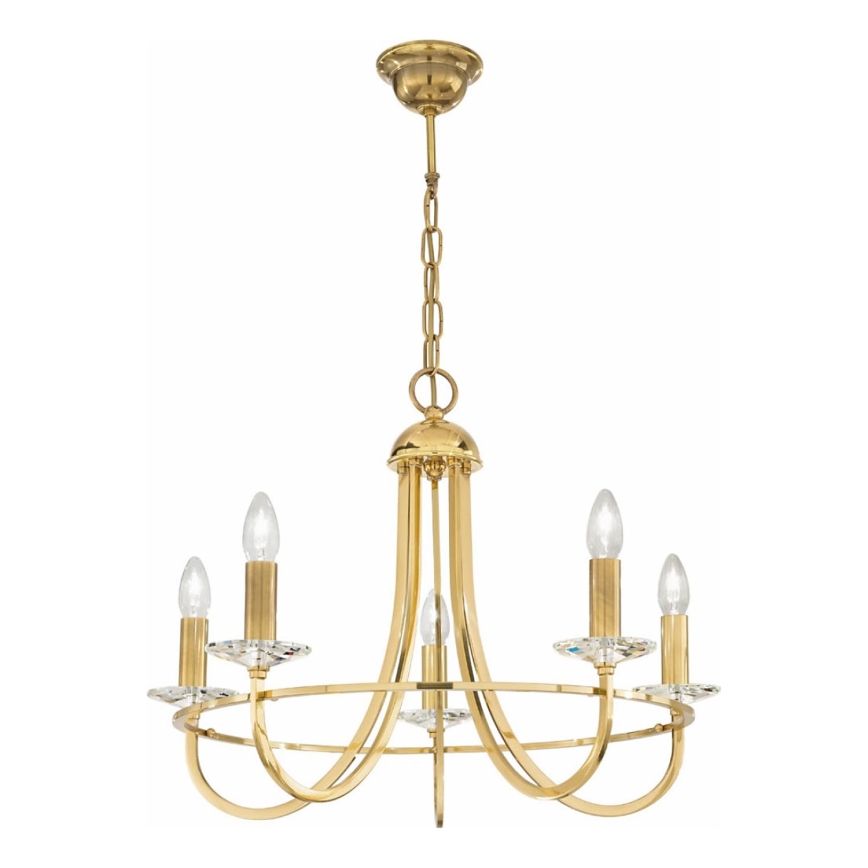 Kolarz 330.85.8C - Kristall-Hängeleuchte an Kette IMPERIAL 5xE14/60W/230V golden