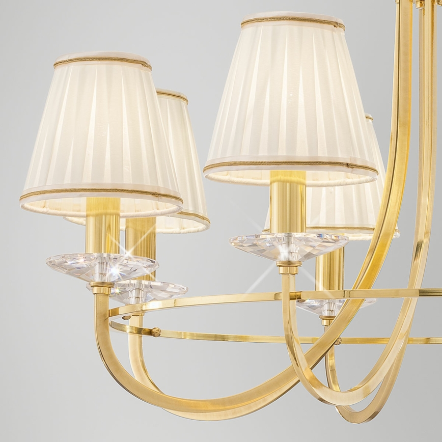 Kolarz 330.85.8C - Kristall-Hängeleuchte an Kette IMPERIAL 5xE14/60W/230V golden