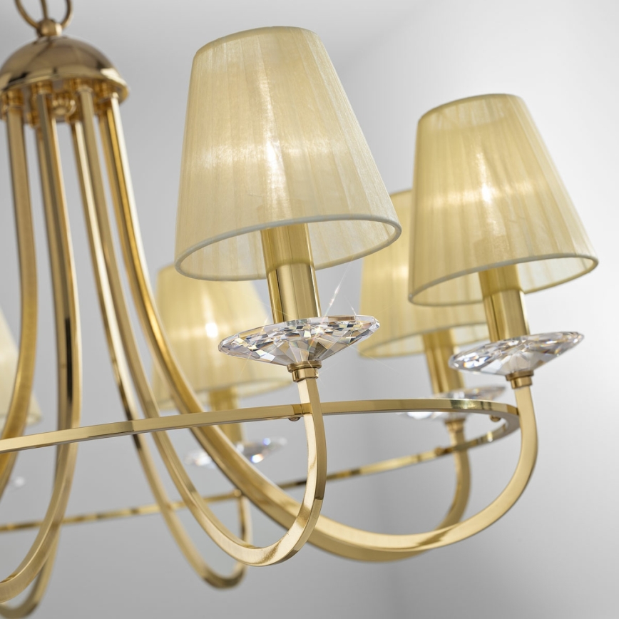 Kolarz 330.85.8C - Kristall-Hängeleuchte an Kette IMPERIAL 5xE14/60W/230V golden