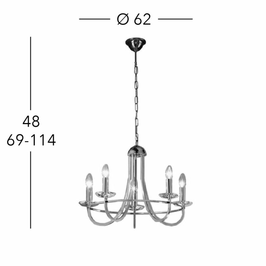 Kolarz 330.85.8C - Kristall-Hängeleuchte an Kette IMPERIAL 5xE14/60W/230V golden