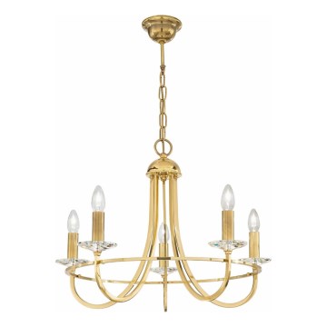 Kolarz 330.85.8C - Kristall-Kronleuchter an Kette IMPERIAL 5xE14/60W/230V Gold