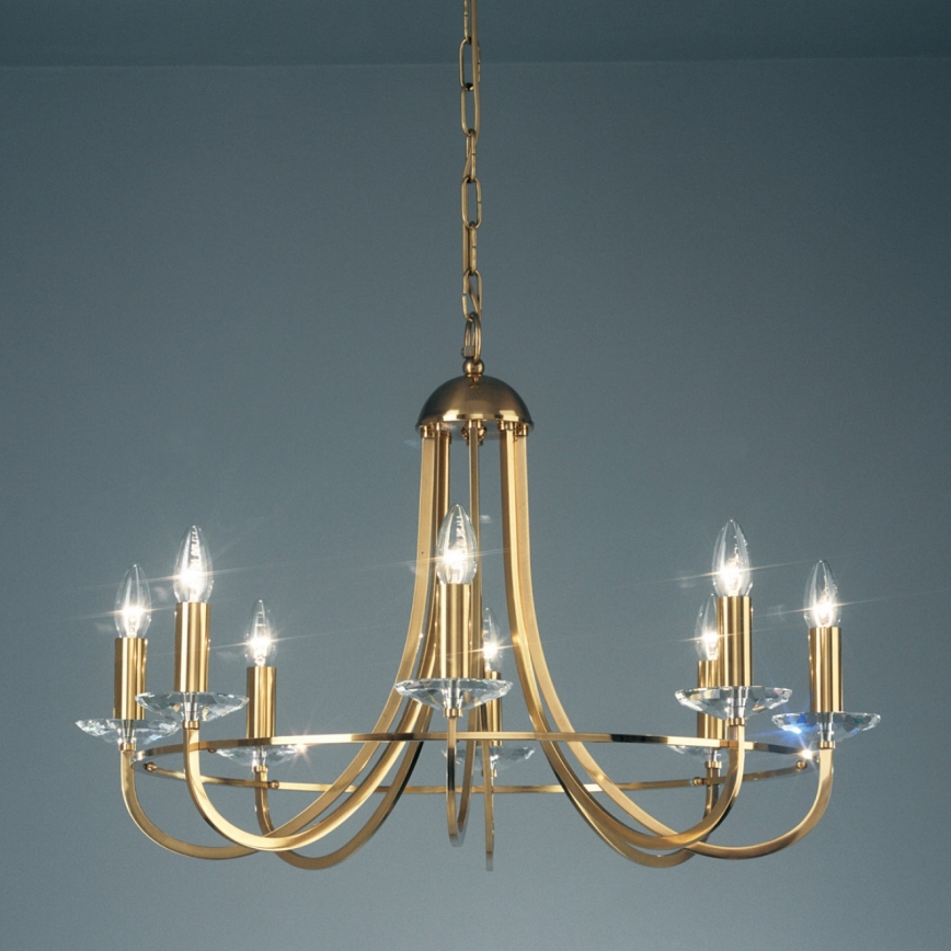 Kolarz 330.88.8C - Kristall-Kronleuchter an Kette IMPERIAL 8xE14/60W/230V Gold