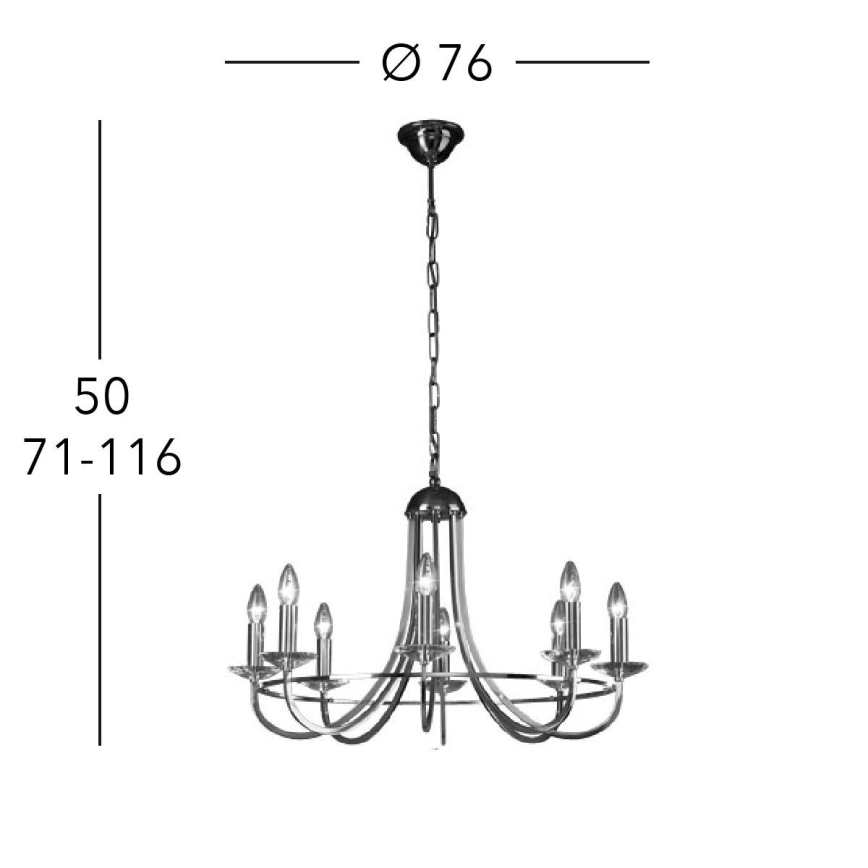 Kolarz 330.88.8C - Kristall-Kronleuchter an Kette IMPERIAL 8xE14/60W/230V Gold