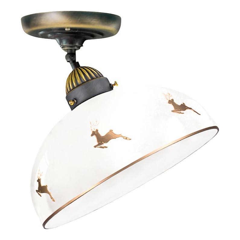 Kolarz 731.10.151 - Aufgesetzte Deckenleuchte NONNA 1xE27/75W/230V, Ø 30 cm, Hirsch-Design in Roségold