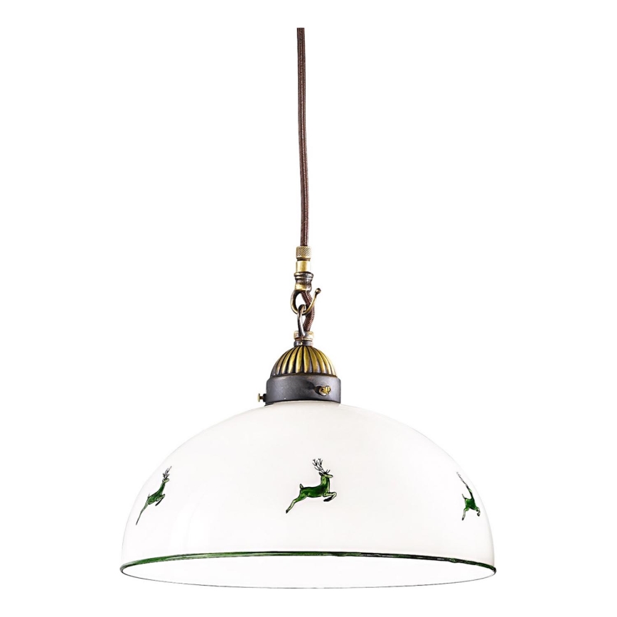 Kolarz 731.30.101 - Hängeleuchte NONNA 1xE27/75W/230V d 30 cm Hirsch grün
