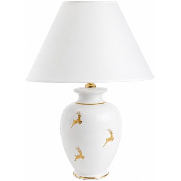 Kolarz 731.70W.150 - Tischleuchte NONNA 1xE27/100W/230V mit Hirschmotiv, weiß/gold