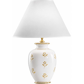 kolarz 731.70W.160 - Tischleuchte NONNA 1xE27/100W/230V, Blumenmotiv, Weiß/Gold