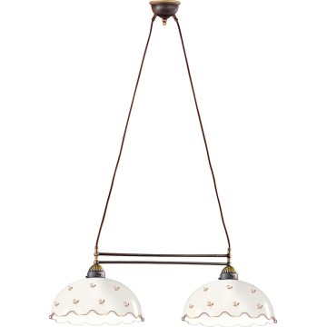 Kolarz 731.82.161 - Pendelleuchte mit Drahtseilaufhängung NONNA 2xE27/75W/230V mit Blumenmotiv, Roségold