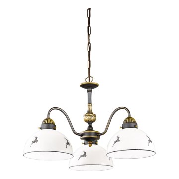Kolarz 731.83.133 - Kronleuchter an Kette NONNA 3xE27/75W/230V Hirschgrau