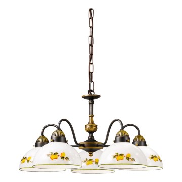 Kolarz 731.85.126 - Hängeleuchte an Kette NONNA 5xE27/75W/230V Zitronen