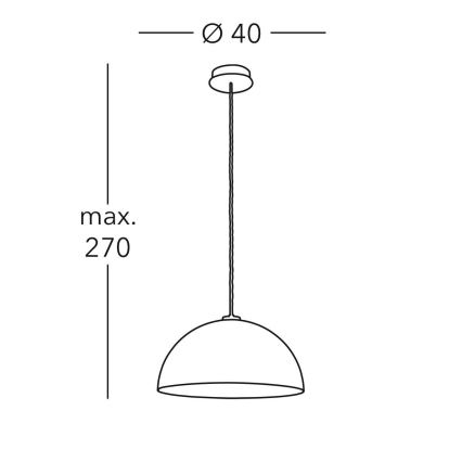 Kolarz A1339.31.Co.VinAu/40 - Hängeleuchte an Kabel CULT 1xE27/100W/230V Ø 40 cm goldfarben