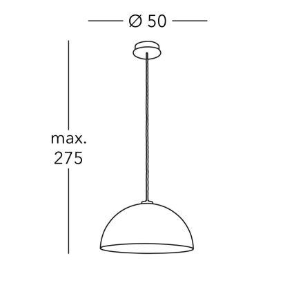 Kolarz A1339.31.Co.VinAu/50 - Hängeleuchte an Schnur CULT 1xE27/100W/230V d 50 cm golden