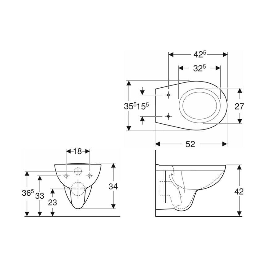 Kolo K93101000 - Hänge-WC Rimfree Rekord, Keramik/weiß
