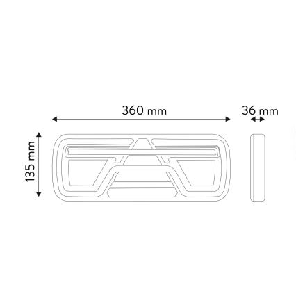 Kombiniertes LED-Licht mit dynamischem Blinker LED/10-30V IP67 links