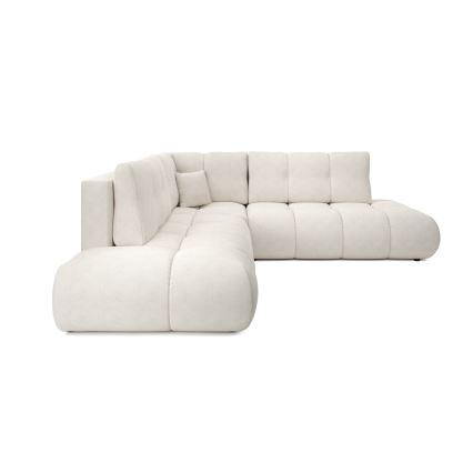 Gepolstertes Ecksofa ALMADA (L‑Form) mit Schlaffunktion und Stauraum, rechts, beige