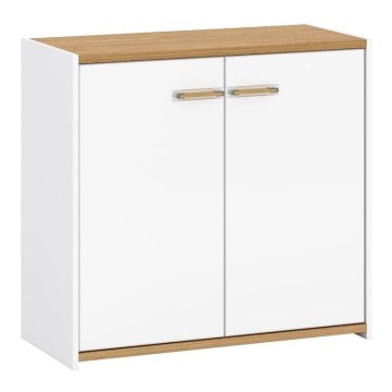 Kommode ANTHO 85x90 cm Weiß/Natur-Eiche