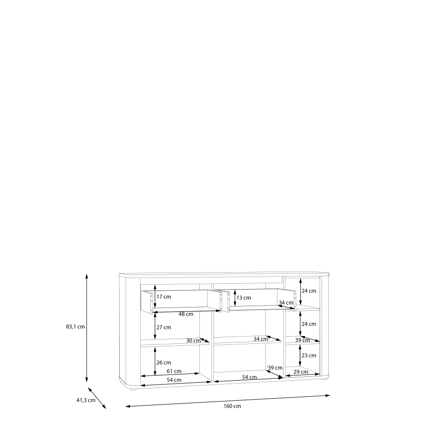 Kommode BASKO Beige/Eiche