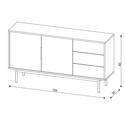 Kommode ELI 154x82x39 cm schwarz
