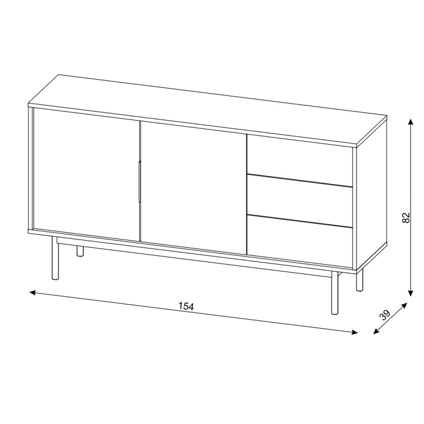 Kommode ELI 154x82x39 cm schwarz