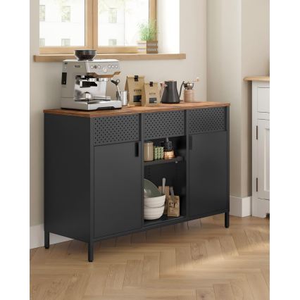 Kommode FIRA 110x40 cm schwarz/braun