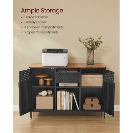 Kommode FIRA 110x40 cm schwarz/braun