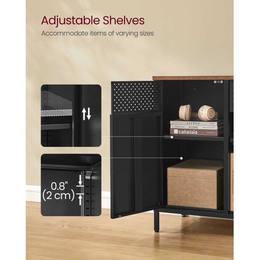 Kommode FIRA 110x40 cm schwarz/braun