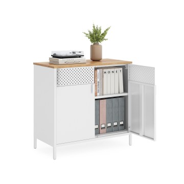Kommode FIRA 80x40 cm weiß/eiche